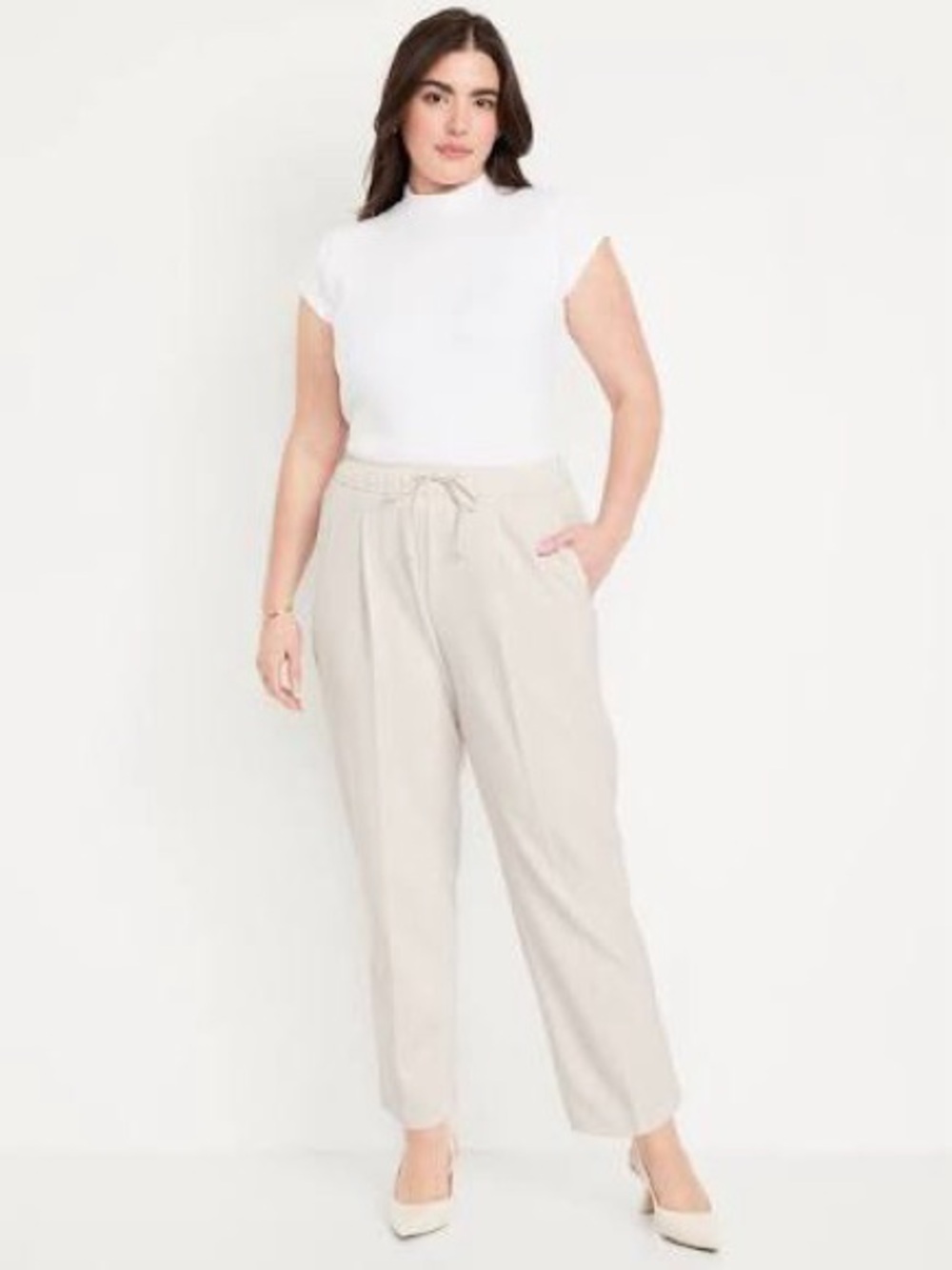 NWT Old Navy High-Waisted Billie Straight Ankle Trousers, Sz L